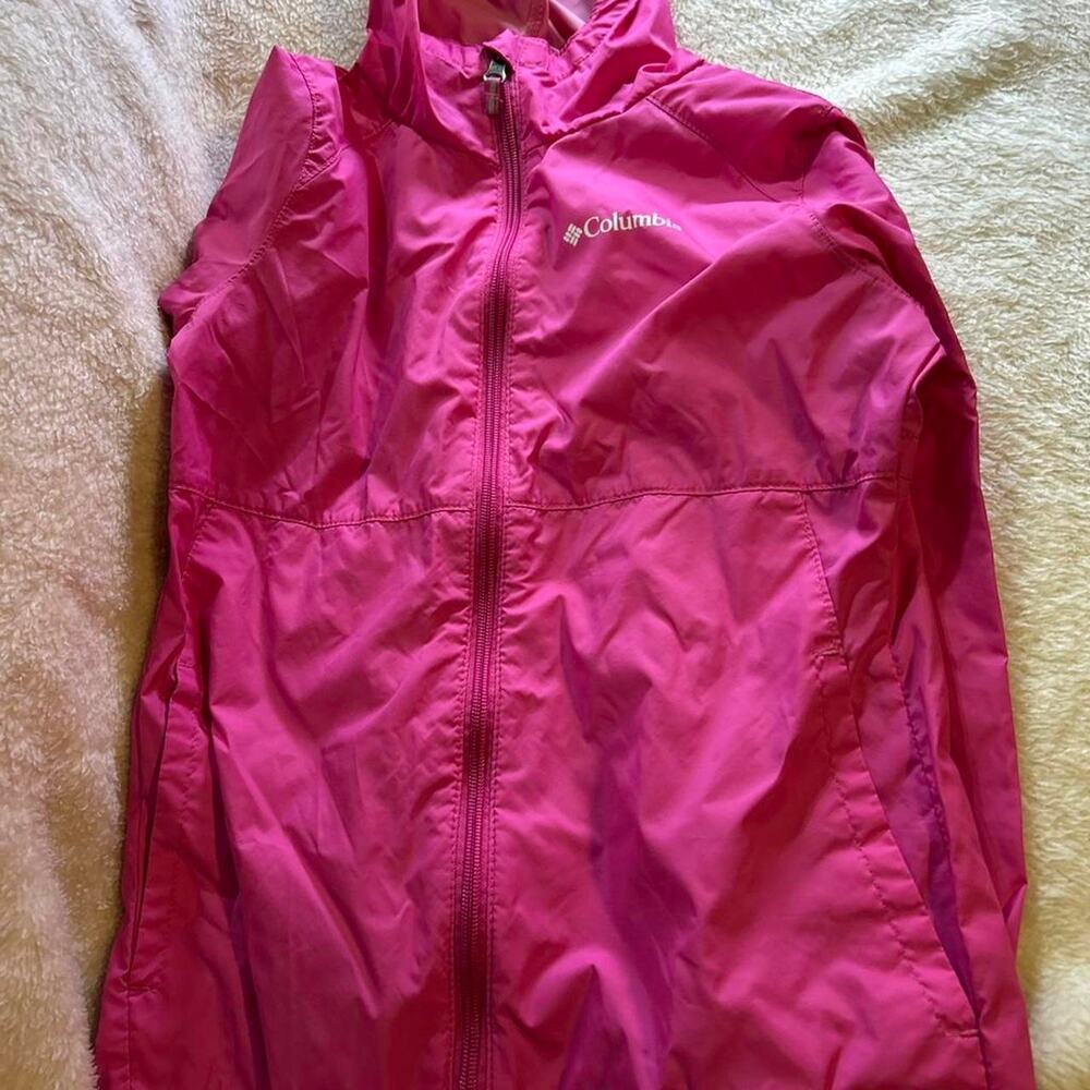 Columbia pink rain jacket size
